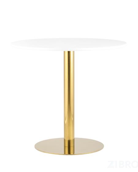 Стол обеденный Толедо D80 белый столешница МДФ ножка металлическая золото