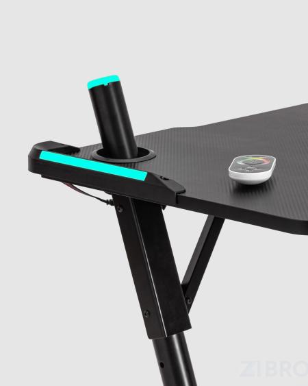 Стол геймерский компьютерный игровой для геймеров TopChairs Storm LED черный