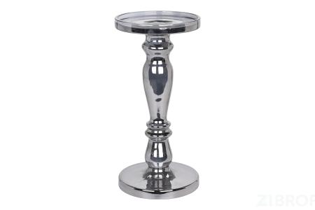 DP2012170 Подсвечник стеклянный дымчатый d13*27см