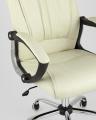 Компьютерное кресло TopChairs Tower офисное черное в обивке из экокожи, механизм качания Top Gun бежевый