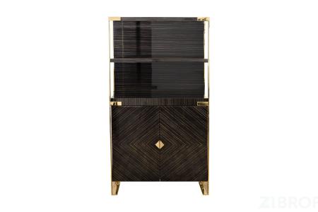 Витрина Golden Prism коричневая/золото