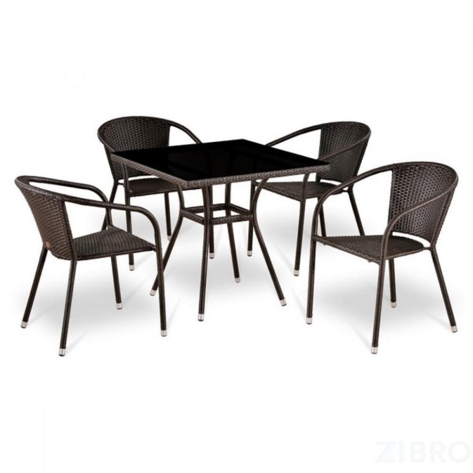 Комплект плетеной мебели T283BNS/Y137C-W51 Brown 4Pcs