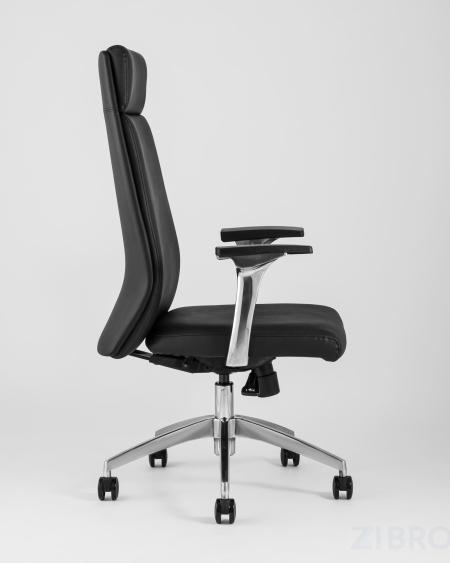 для руководителя TopChairs Armor офисное черное обивка экокожа крестовина металл