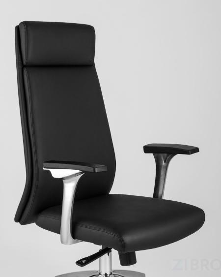 для руководителя TopChairs Armor офисное черное обивка экокожа крестовина металл