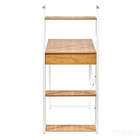 Стол письменный с полками Frame 100x45x110 см, светлое дерево, белый