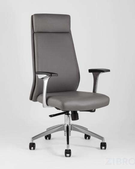 для руководителя TopChairs Armor офисное серое обивка экокожа крестовина металл