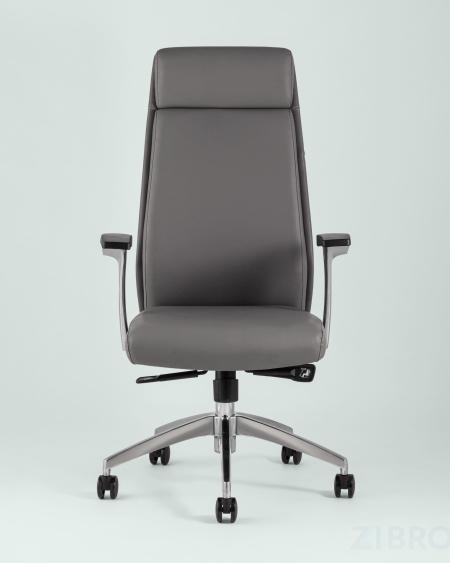 для руководителя TopChairs Armor офисное серое обивка экокожа крестовина металл