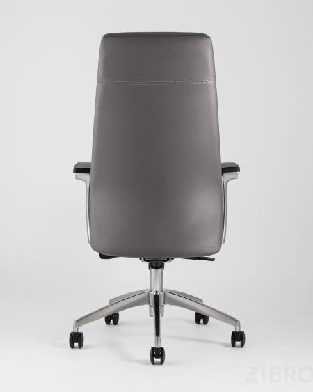для руководителя TopChairs Armor офисное серое обивка экокожа крестовина металл