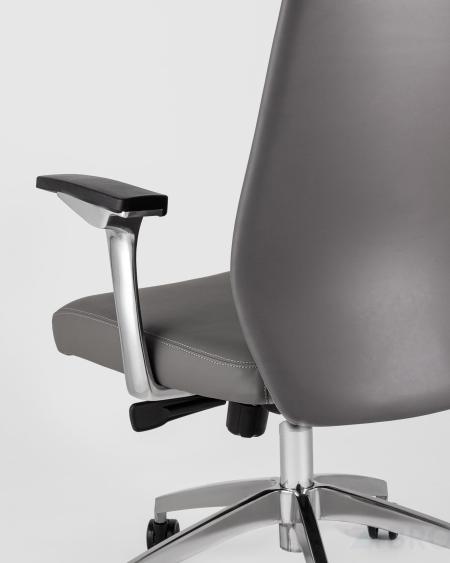 для руководителя TopChairs Armor офисное серое обивка экокожа крестовина металл
