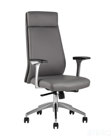 для руководителя TopChairs Armor офисное серое обивка экокожа крестовина металл
