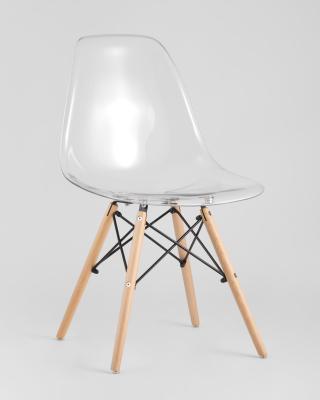 Eames стол стеклянный D80, 2 стула прозрачных