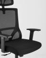 для руководителя TopChairs Local офисное черное обивка сетка ткань крестовина пластик