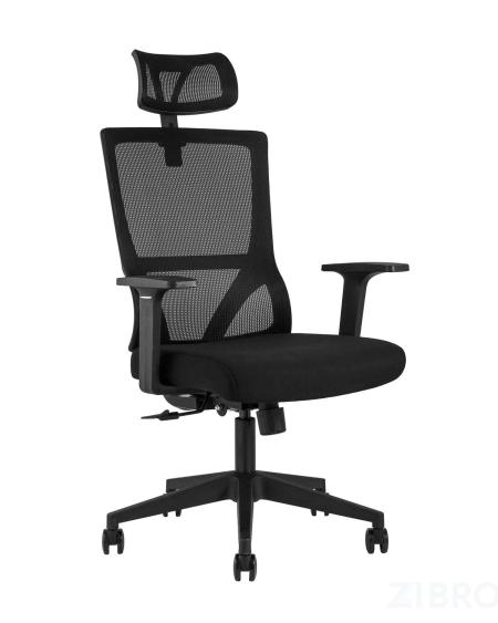 для руководителя TopChairs Local офисное черное обивка сетка ткань крестовина пластик