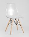 Eames стол стеклянный D80, 3 стула прозрачных