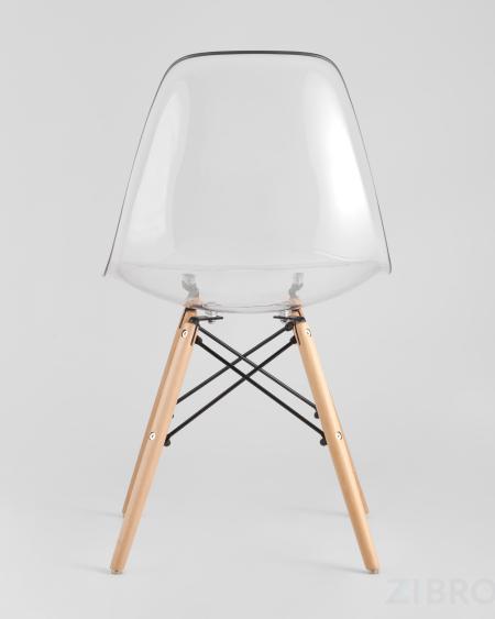 Eames стол стеклянный D80, 3 стула прозрачных