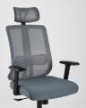для руководителя TopChairs Post офисное серое обивка сетка ткань крестовина пластик