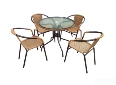 Комплект мебели Николь-1A TLH-037AR2/080RR-D80 Cappuccino (4+1)