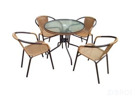 Комплект мебели Николь-1A TLH-037AR2/080RR-D80 Cappuccino (4+1)