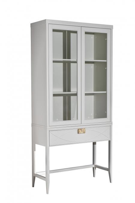 151SV-000024 Шкаф-витрина 2 стеклянных фасада с консолью с 1-м ящиком