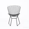 Bertoia металлический черный с черной подушкой из экокожи
