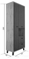 Шкаф для белья Grace REG2D2S дуб наварра BRW_UT-70039419