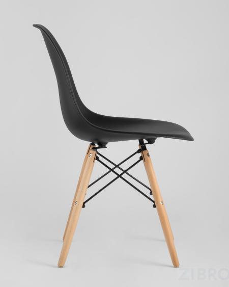 Eames стол черный D80, 2 черных стула