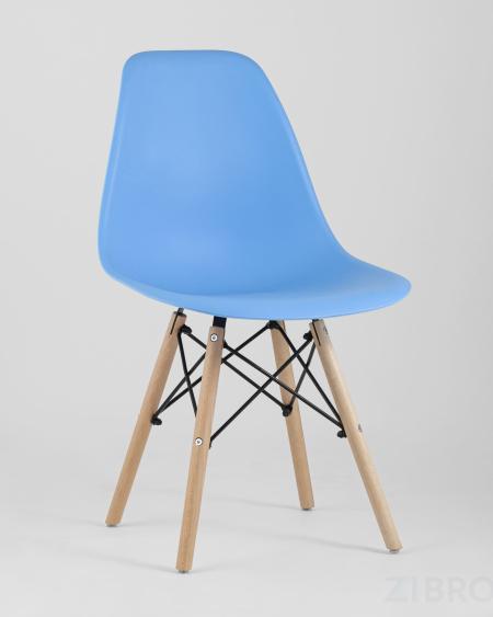Стул Style DSW голубой, литой полипропилен, стальной каркас, массив бука, 4 шт.