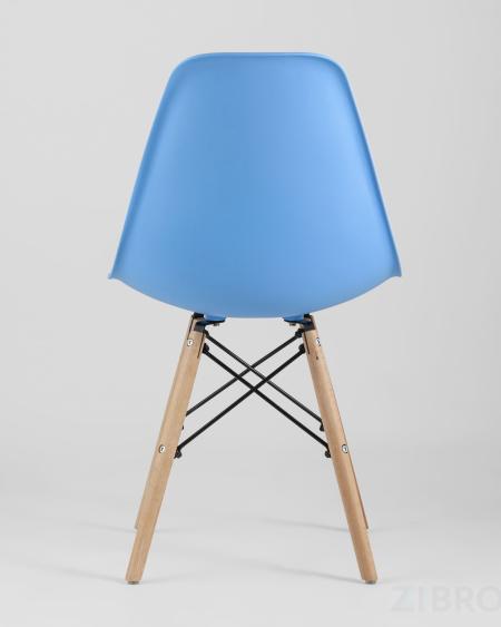 Стул Style DSW голубой, литой полипропилен, стальной каркас, массив бука, 4 шт.