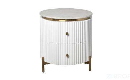 77IP-GD009-TUMB/1 Тумбочка 2 ящика с мраморной столешницей d51*55см