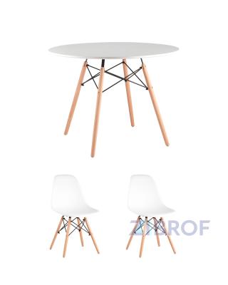 Eames D100, 2 стула Eames DSW белый