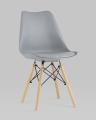 Стул Eames Soft серый обеденный сиденье экокожа ножки из массива бука