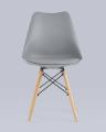 Стул Eames Soft серый обеденный сиденье экокожа ножки из массива бука
