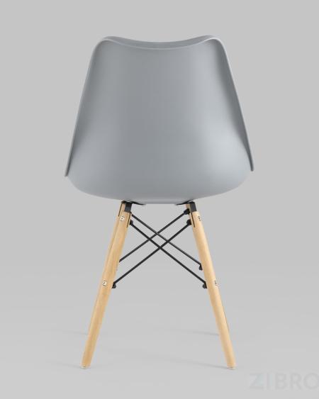 Стул Eames Soft серый обеденный сиденье экокожа ножки из массива бука