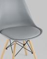 Стул Eames Soft серый обеденный сиденье экокожа ножки из массива бука