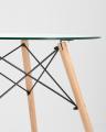 Eames стол стеклянный D80, 2 стула Eames DAW черные