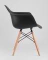 Eames стол стеклянный D80, 2 стула Eames DAW черные