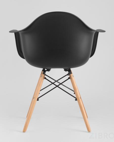 Eames стол стеклянный D80, 2 стула Eames DAW черные