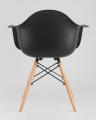 Eames стол стеклянный D80, 2 стула Eames DAW черные