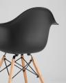 Eames стол стеклянный D80, 2 стула Eames DAW черные