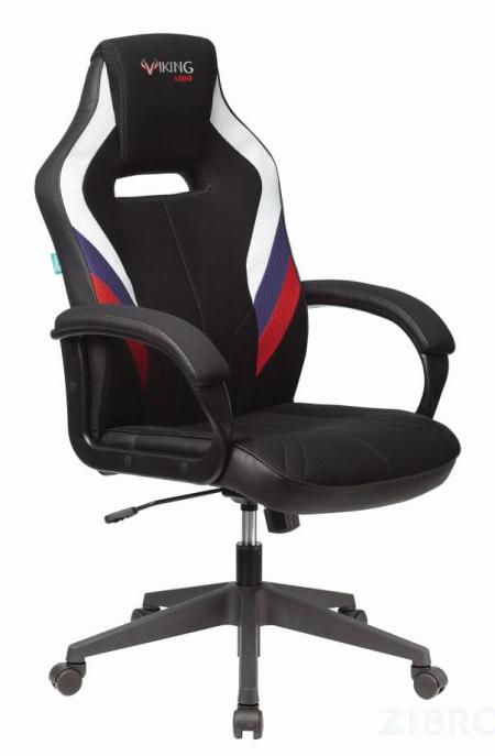 компьютерное игровое Бюрократ VIKING 3 AERO RUS белый/синий/красный черный обивка экокожа/ткань