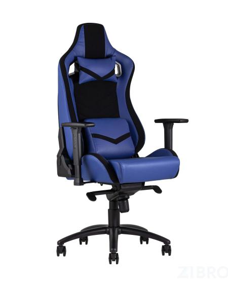 Игровое кресло компьютерное TopChairs Racer Premium синее геймерское