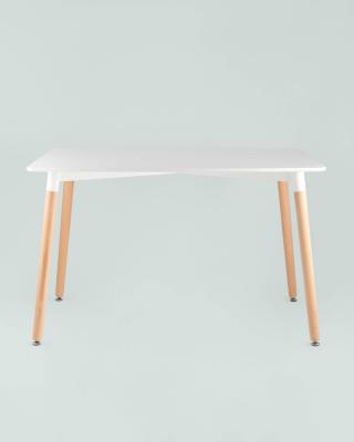 Стол Oslo Rectangle WT белый, столешница МДФ, деревянные ножки
