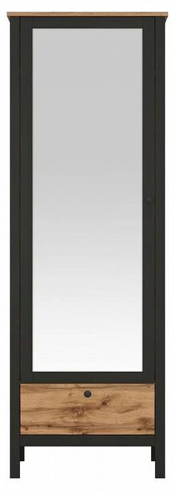 Шкаф платяной Лофт SZF1W1S-60 дуб вотан, черный BRW_UT-70006276