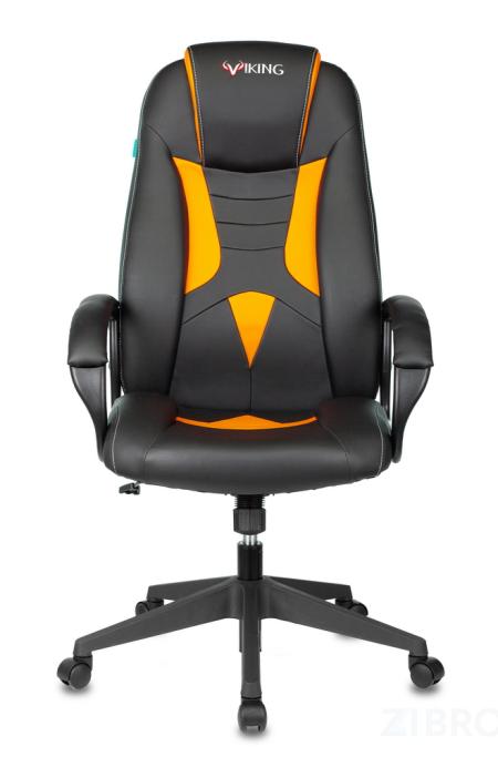 Кресло игровое Бюрократ VIKING-8N/BL-OR черный/оранжевый искусственная кожа геймерское