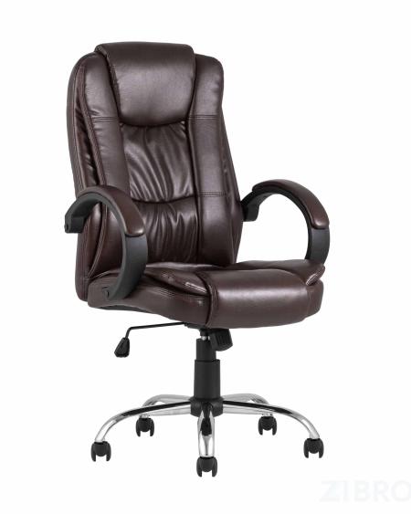 Компьютерное кресло TopChairs Atlant офисное коричневое обивка экокожа, механизм качания Top Gun коричневый