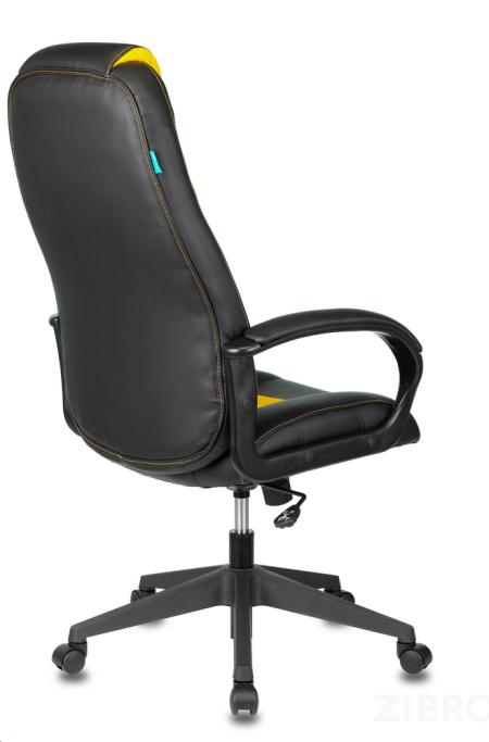 Кресло игровое Бюрократ VIKING-8N/BL-YELL черный/желтый искусственная кожа геймерское