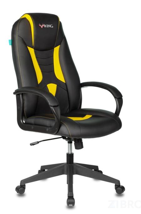 Кресло игровое Бюрократ VIKING-8N/BL-YELL черный/желтый искусственная кожа геймерское