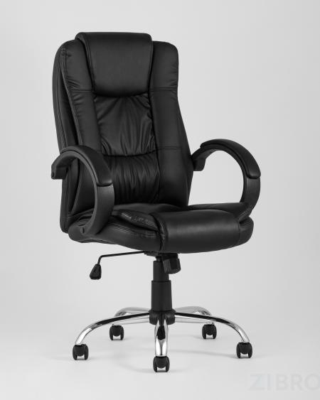 Компьютерное кресло TopChairs Atlant офисное черное обивка экокожа, механизм качания Top Gun пятилучье