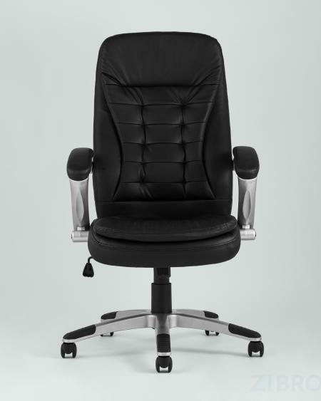 Компьютерное кресло TopChairs Control офисное черное обивка экокожа, механизм качания Top Gun