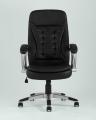 Компьютерное кресло TopChairs Control офисное черное обивка экокожа, механизм качания Top Gun